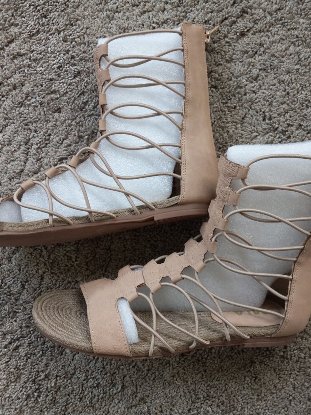 Mia Dominica Gladiator Womens Sandals 6.5 Nude New